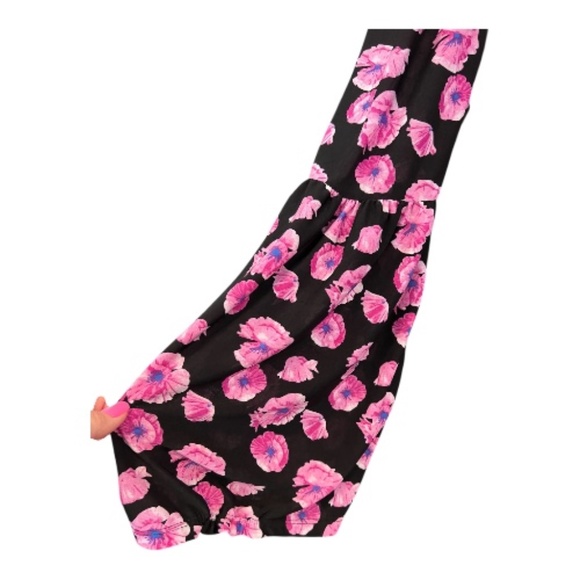 👗 EUC WEST LOOP Black Off-Shoulder Floral Bell Sleeve Dress | Size XL - Picture 4 of 6